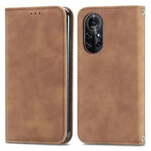 Retro Skin Feel Business Magnetic Horizontal Flip Leather Case with Holder & Card Slots & Wallet & Photo Frame For Huawei Nova 8 Pro(Brown)