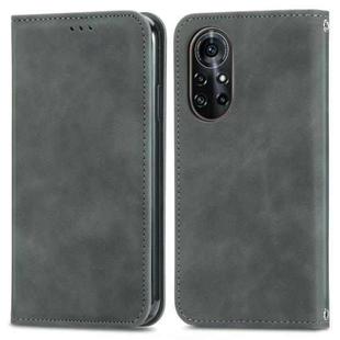 Retro Skin Feel Business Magnetic Horizontal Flip Leather Case with Holder & Card Slots & Wallet & Photo Frame For Huawei Nova 8 Pro(Gray)