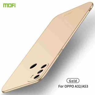 For OPPO A32 / A52 MOFI Frosted PC Ultra-thin Hard Case(Gold)