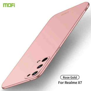 For OPPO Realme X7 MOFI Frosted PC Ultra-thin Hard Case(Rose Gold)