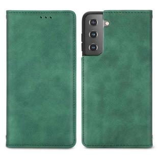 For Samsung Galaxy S21 Plus Retro Skin Feel Business Magnetic Horizontal Flip Leather Case with Holder & Card Slots & Wallet & Photo Frame(Green)