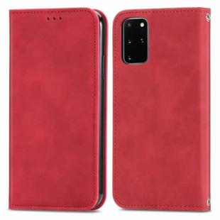For Samsung Galaxy S20 Plus Retro Skin Feel Business Magnetic Horizontal Flip Leather Case with Holder & Card Slots & Wallet & Photo Frame(Red)