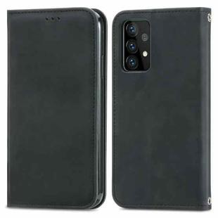 For Samsung Galaxy A72 5G / 4G Retro Skin Feel Business Magnetic Horizontal Flip Leather Case with Holder & Card Slots & Wallet & Photo Frame(Black)