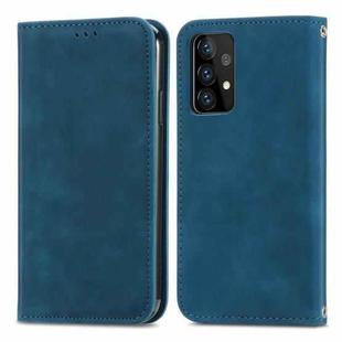 For Samsung Galaxy A72 5G / 4G Retro Skin Feel Business Magnetic Horizontal Flip Leather Case with Holder & Card Slots & Wallet & Photo Frame(Blue)