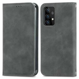 For Samsung Galaxy A72 5G / 4G Retro Skin Feel Business Magnetic Horizontal Flip Leather Case with Holder & Card Slots & Wallet & Photo Frame(Grey)