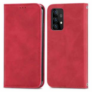 For Samsung Galaxy A72 5G / 4G Retro Skin Feel Business Magnetic Horizontal Flip Leather Case with Holder & Card Slots & Wallet & Photo Frame(Red)
