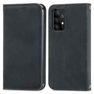 For Samsung Galaxy A52 5G / 4G Retro Skin Feel Business Magnetic Horizontal Flip Leather Case with Holder & Card Slots & Wallet & Photo Frame(Black)