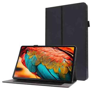 For Lenovo Tab P11 PU Leather Two Fold Bracket Style Flat Anti Falling Cover Protective Shell  With Business Card Holder(Black)