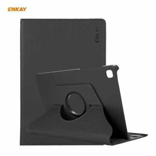 For Samsung Galaxy Tab S6 Lite P610 / P615 / Tab S6 Lite 2022 / P613 / P619 ENKAY 360 Rotation Kickstand Leather Smart Tablet Case(Black)