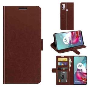 For Motorola Moto G30/G10 R64 Texture Single Horizontal Flip Protective Case with Holder & Card Slots & Wallet& Photo Frame(Brown)