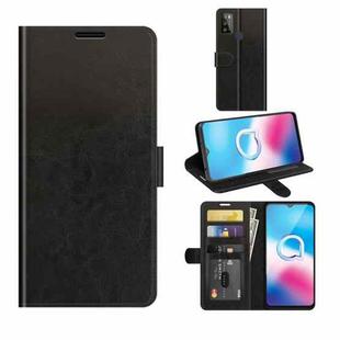 For Alcatel 1S 2021/3L 2021 R64 Texture Single Horizontal Flip Protective Case with Holder & Card Slots & Wallet& Photo Frame(Black)