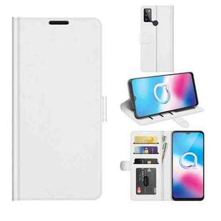 For Alcatel 1S 2021/3L 2021 R64 Texture Single Horizontal Flip Protective Case with Holder & Card Slots & Wallet& Photo Frame(White)