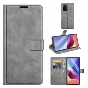 For Xiaomi Poco F3 / Redmi K40/K40 Pro Retro Calf Pattern Buckle Horizontal Flip Leather Case with Holder & Card Slots & Wallet(Gray)