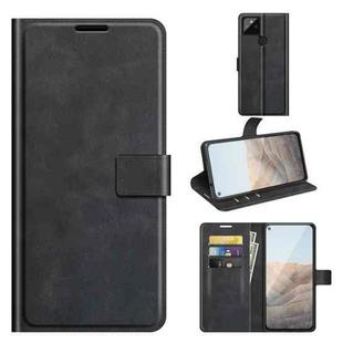 For Google Pixel 5A Retro Calf Pattern Buckle Horizontal Flip Leather Case with Holder & Card Slots & Wallet(Black)