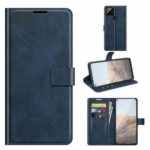 For Google Pixel 5A Retro Calf Pattern Buckle Horizontal Flip Leather Case with Holder & Card Slots & Wallet(Blue)