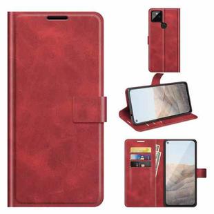 For Google Pixel 5A Retro Calf Pattern Buckle Horizontal Flip Leather Case with Holder & Card Slots & Wallet(Red)