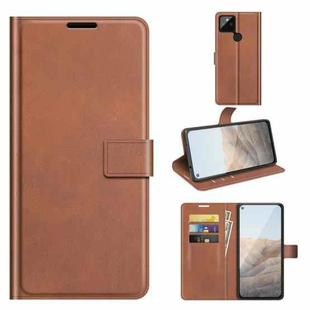 For Google Pixel 5A Retro Calf Pattern Buckle Horizontal Flip Leather Case with Holder & Card Slots & Wallet(Light Brown)