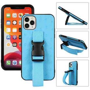 Sport Armband PC + PU Leather Back Cover Case with Strap & Holder Function For iPhone 12 Pro Max(Blue)