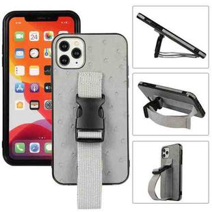 Sport Armband PC + PU Leather Back Cover Case with Strap & Holder Function For iPhone 12 /12 Pro(Gray)