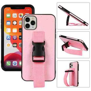 Sport Armband PC + PU Leather Back Cover Case with Strap & Holder Function For iPhone 11(Pink)