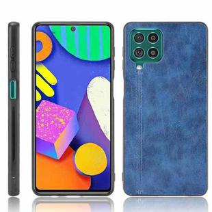 For Samsung Galaxy F62/M62 Shockproof Sewing Cow Pattern Skin PC + PU + TPU Case(Blue)