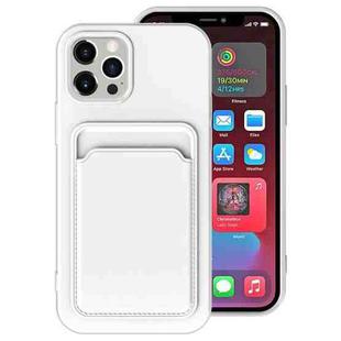 For iPhone 12 Pro Max TPU + Flannel Lining Shockproof  Case with Card Slots(White)