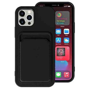 For iPhone 12 mini TPU + Flannel Lining Shockproof  Case with Card Slots For  iPhone 12 Mini(Black)