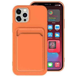 For iPhone 11 TPU + Flannel Lining Shockproof  Case with Card Slots (Orange)