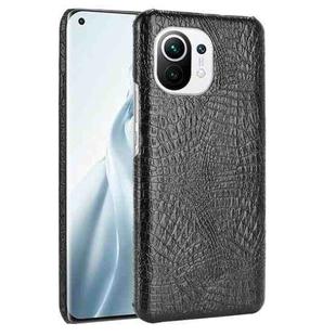 For Xiaomi Mi 11 Shockproof Crocodile Texture PC + PU Case(Black)