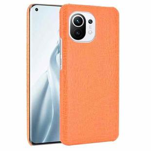 For Xiaomi Mi 11 Shockproof Crocodile Texture PC + PU Case(Orange)