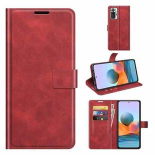 For Xiaomi Redmi Note 10 Pro Retro Calf Pattern Buckle Horizontal Flip Leather Case with Holder & Card Slots & Wallet(Red)