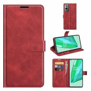 For OnePlus 9 Pro Retro Calf Pattern Buckle Horizontal Flip Leather Case with Holder & Card Slots & Wallet(Red)