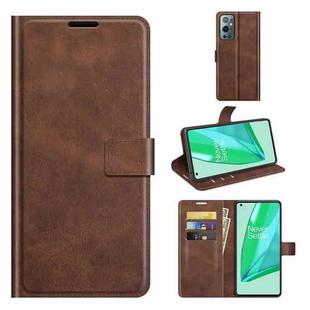 For OnePlus 9 Pro Retro Calf Pattern Buckle Horizontal Flip Leather Case with Holder & Card Slots & Wallet(Dark Brown)