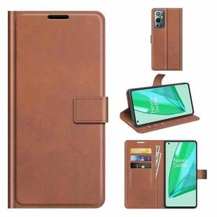 For OnePlus 9 Pro Retro Calf Pattern Buckle Horizontal Flip Leather Case with Holder & Card Slots & Wallet(Light Brown)