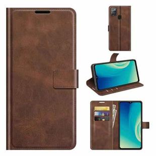 For ZTE Blade A7S 2020 Retro Calf Pattern Buckle Horizontal Flip Leather Case with Holder & Card Slots & Wallet(Dark Brown)