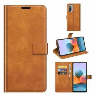 For Redmi Note 10 Pro (Indian Edition) Retro Calf Pattern Buckle Horizontal Flip Leather Case with Holder & Card Slots & Wallet(Yellow)