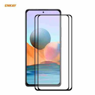 For Redmi Note 10 Pro / Note 10 Pro Max 2 PCS ENKAY Hat-Prince Full Glue 0.26mm 9H 2.5D Tempered Glass Full Coverage Film