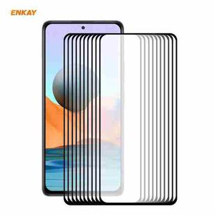 For Redmi Note 10 Pro / Note 10 Pro Max 10 PCS ENKAY Hat-Prince Full Glue 0.26mm 9H 2.5D Tempered Glass Full Coverage Film