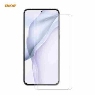 For Huawei P50 2 PCS ENKAY Hat-Prince 0.26mm 9H 2.5D Curved Edge Tempered Glass Film