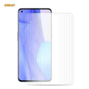 For OnePlus 9 / 9R 10 PCS ENKAY Hat-Prince 0.26mm 9H 2.5D Curved Edge Tempered Glass Film
