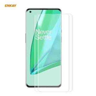 2 PCS For OnePlus 9 Pro ENKAY Hat-Prince 3D Full Screen PET Curved Hot Bending HD Screen Protector Soft Film