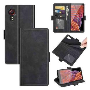 For Samsung Galaxy Xcover 5 / Xcover 5S Dual-side Magnetic Buckle Horizontal Flip Leather Case with Holder & Card Slots & Wallet(Black)