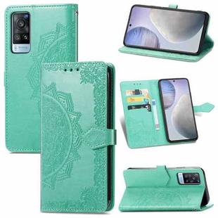 For vivo X60 Mandala Flower Embossed Horizontal Flip Leather Case with Bracket / Card Slot / Wallet / Lanyard(Green)