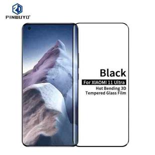 For Xiaomi Mi 11 Ultra PINWUYO 9H 3D Hot Bending Tempered Glass Film(Black)