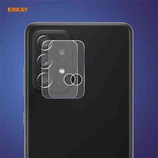 For Samsung Galaxy A52 / A72 (4G/5G) 2 PCS Hat-Prince ENKAY 0.2mm 9H 2.15D Round Edge Rear Camera Lens Tempered Glass Film Protector