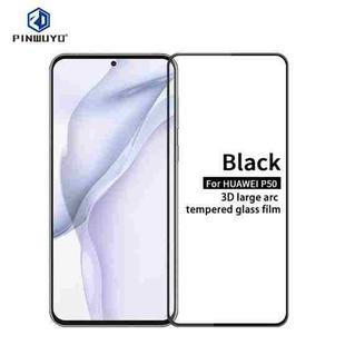 For Huawei P50 PINWUYO 9H 3D Curved Full Screen Explosion-proof Tempered Glass Film(Black)