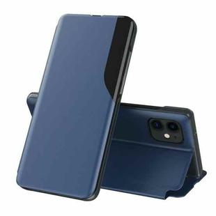 For OPPO Find X3 / Find X3 Pro Side Display  Shockproof Horizontal Flip Leather Case with Holder(Blue)