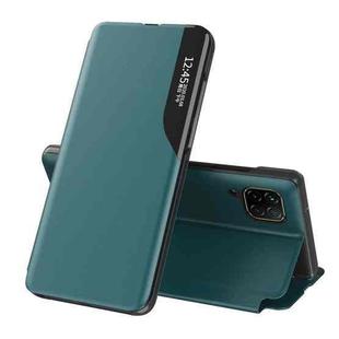 For Samsung Galaxy F62 / M62 Side Display  Shockproof Horizontal Flip Leather Case with Holder(Green)