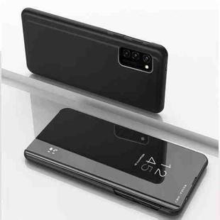 For Samsung Galaxy A32 5G Plated Mirror Horizontal Flip Leather Case with Holder(Black)