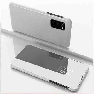 For Samsung Galaxy A32 5G Plated Mirror Horizontal Flip Leather Case with Holder(Silver)